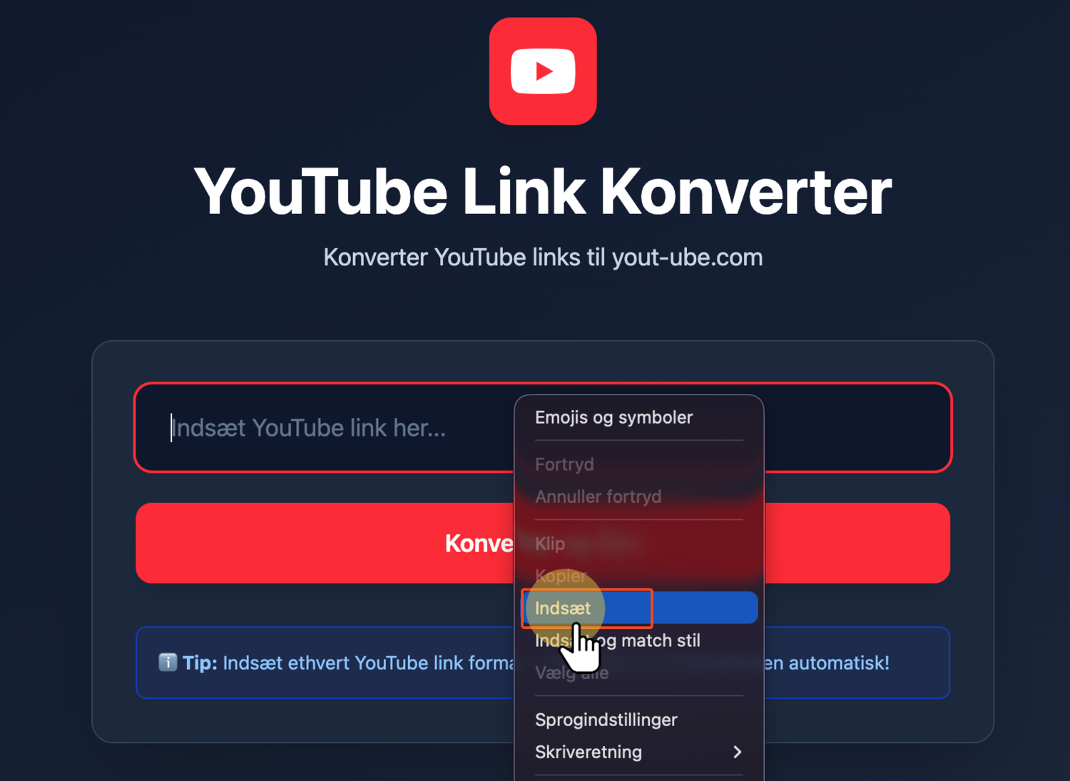 Indsæt dit link