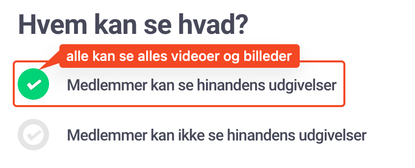 Medlemmer kan se hinandens udgivelser