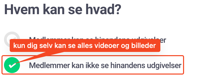 Medlemmer kan ikke se hinandens udgivelser