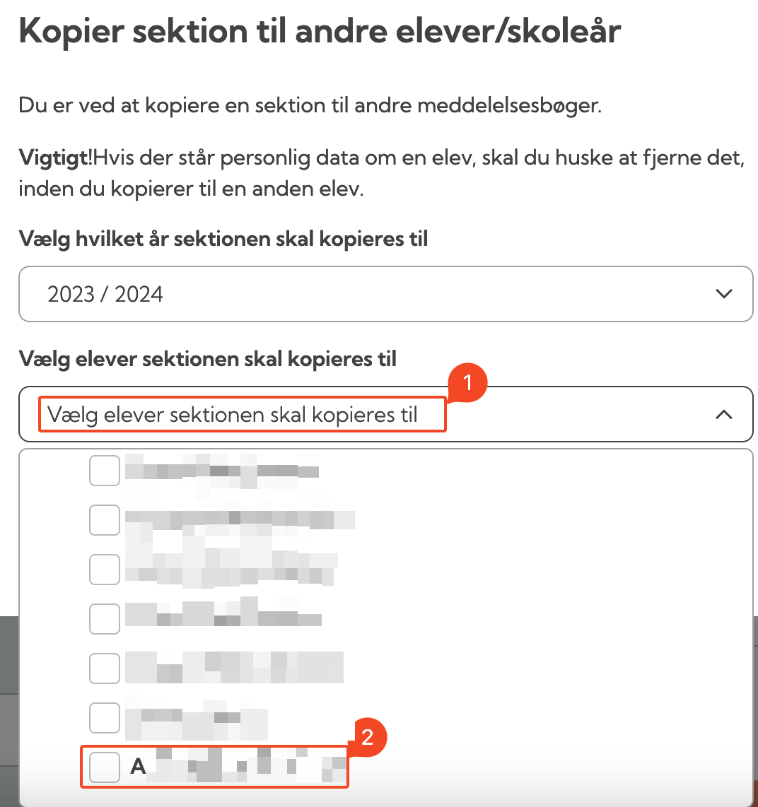 Vælg elev
