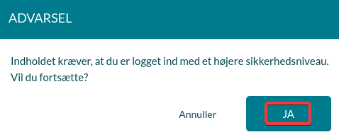 Bekræft højere sikkerhedsniveau