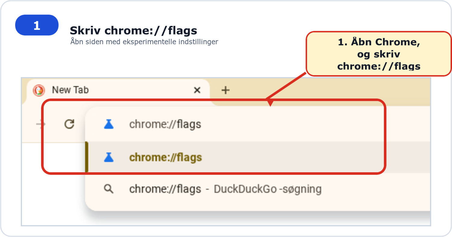 Chrome flags-siden