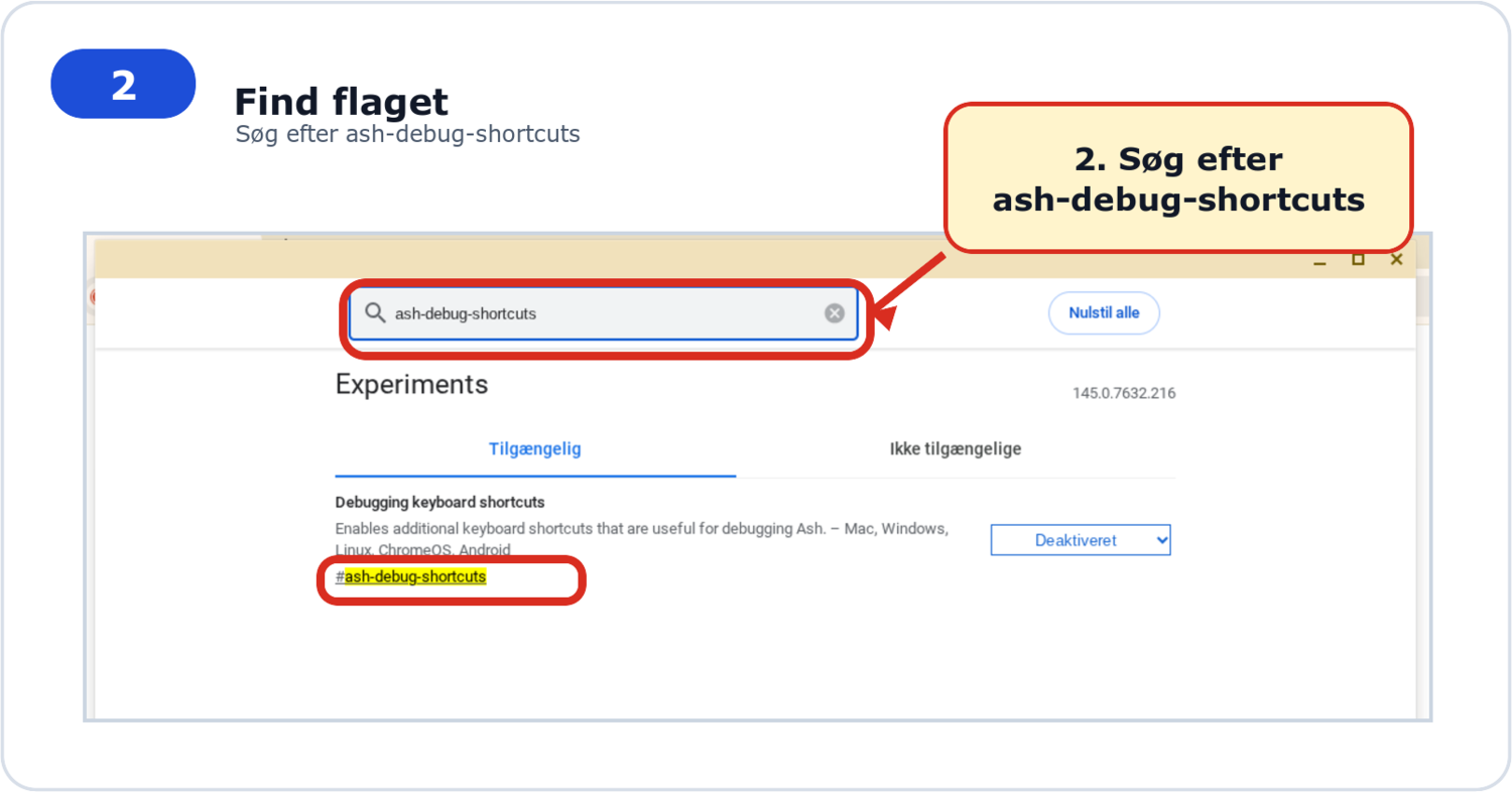 Søg efter ash-debug-shortcuts