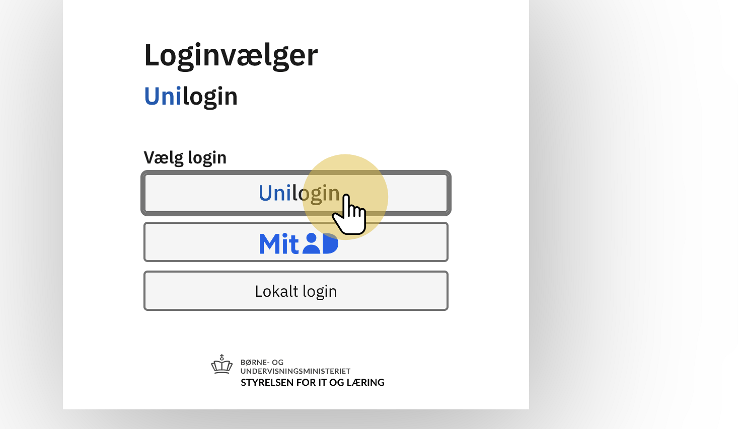 Vælg Unilogin