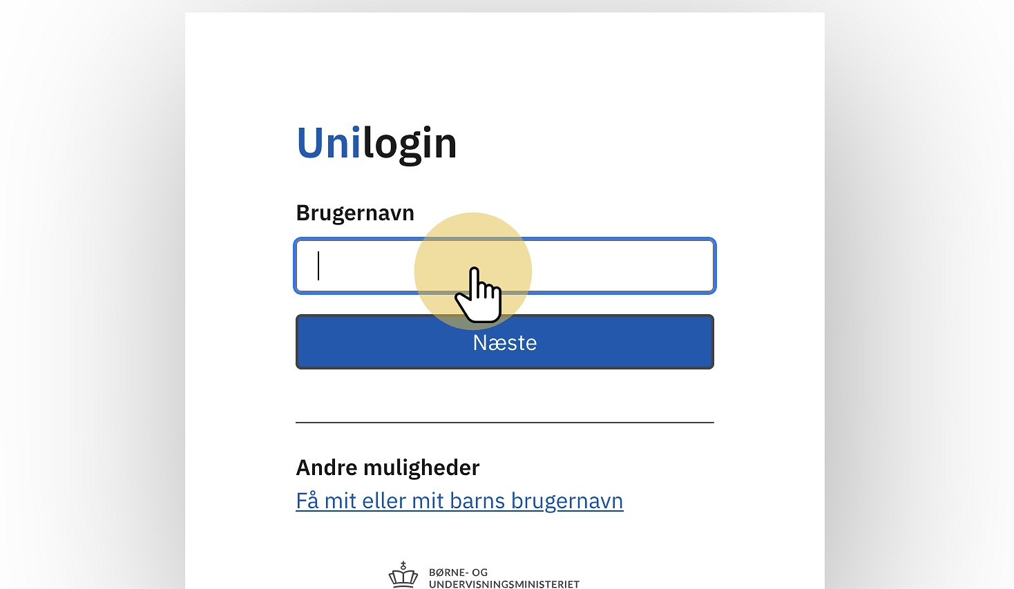Skriv brugernavn